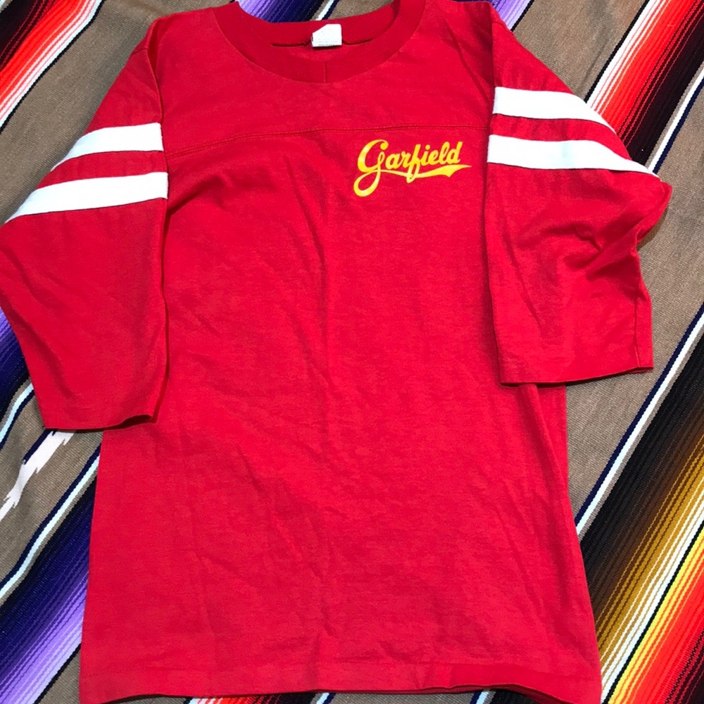 Vintage Garfield Velva Sheen Raglan Shirt Size Small
